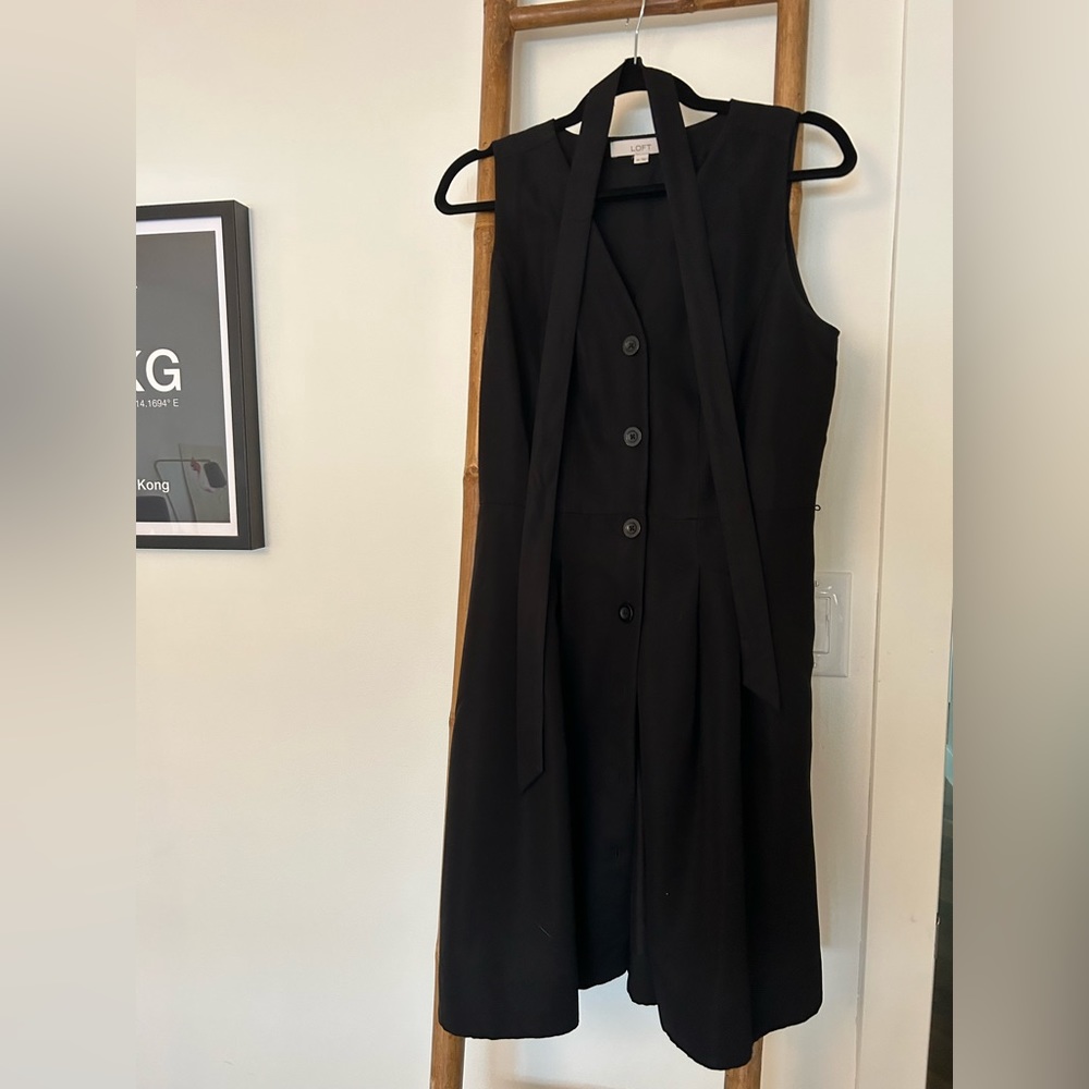 Loft 8P a-line button up dress